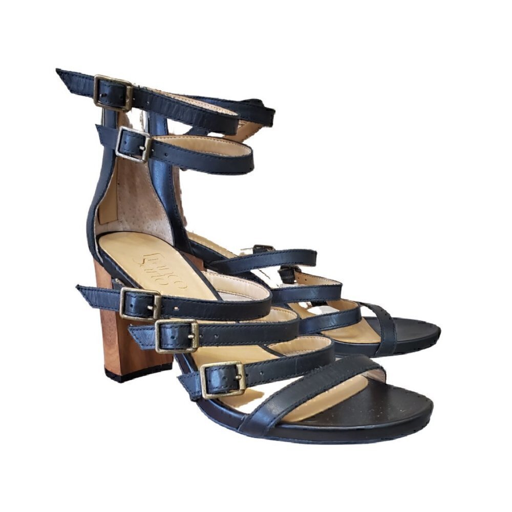 Franco Sarto Black Buckle Heels, Woman's Black Heels